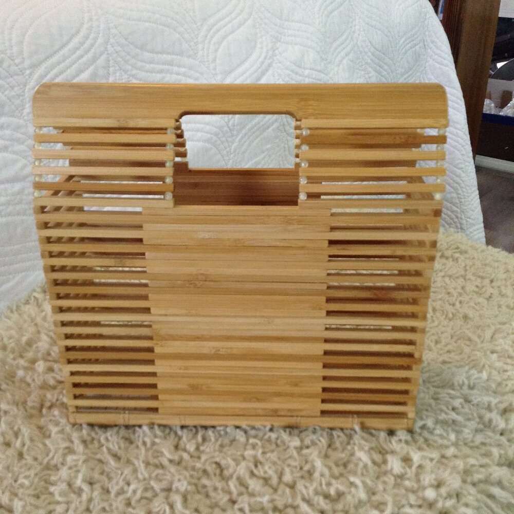 NWOT "Birdcage" Purse/Handbag, Bamboo Wood,  Avant Garde, Beachcore, Bohemian